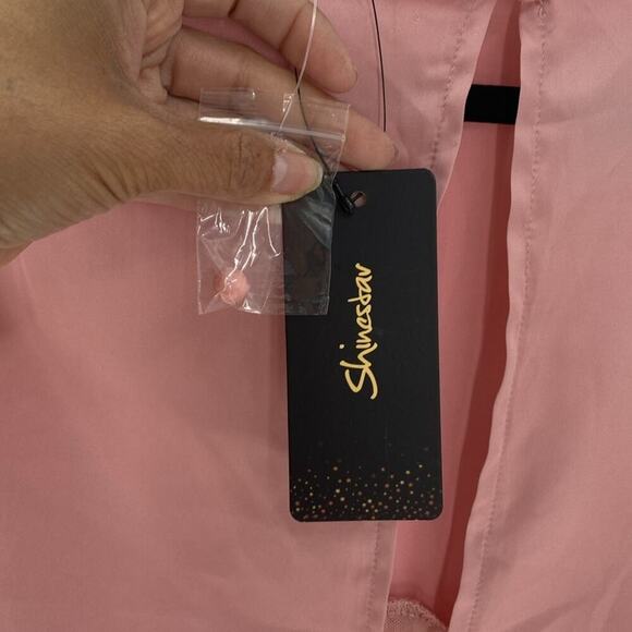 ShineStar pink cropped bendable boning sheer feminine club coquette fairy size s - Picture 4 of 6